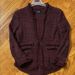 NWOT Nic + Zoe Burgundy knit Women's Cardigan ***minor flaw size PM